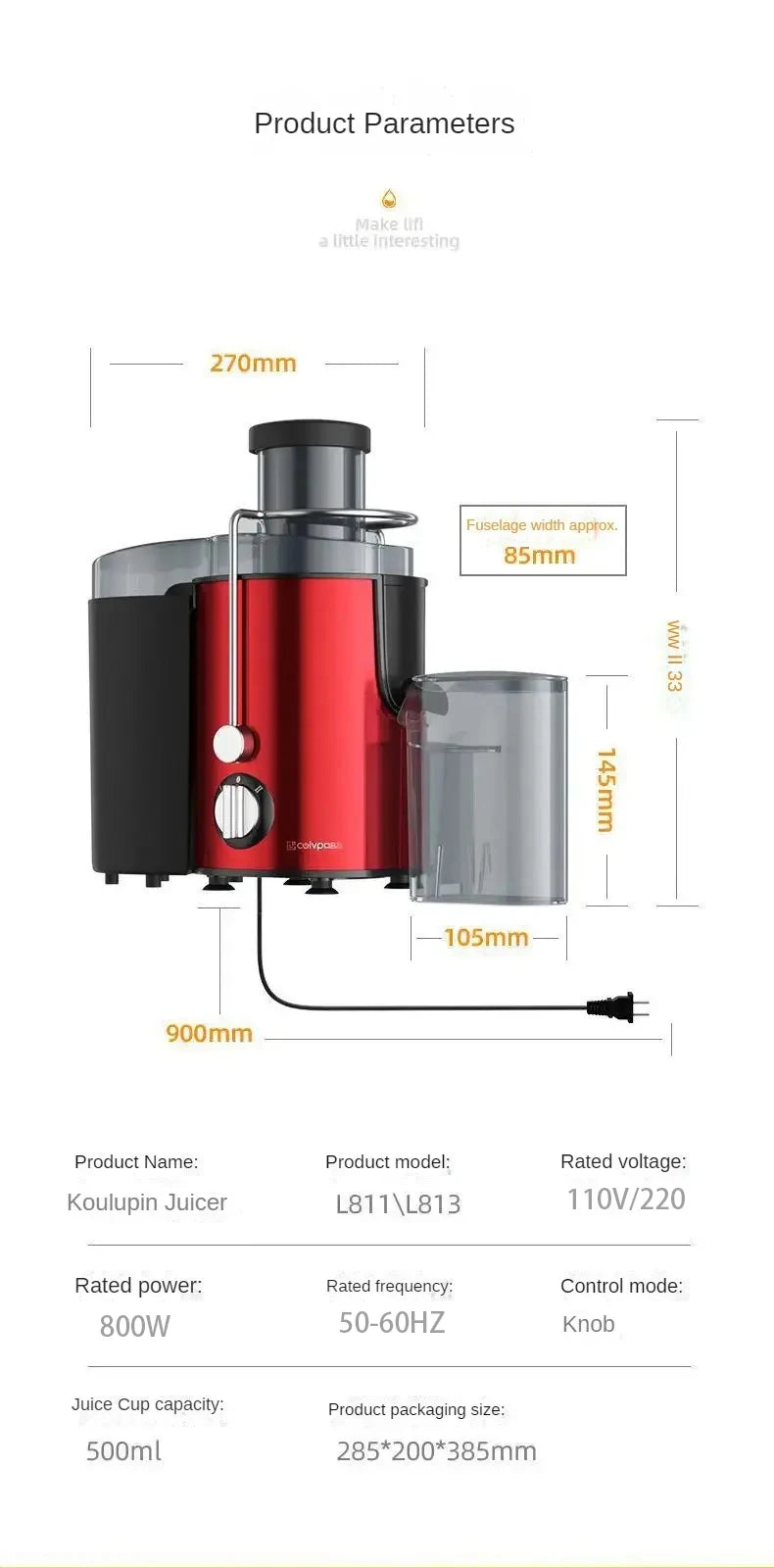 DailyBlend™ SteelPro 800 – High-Power Centrifugal Juicer